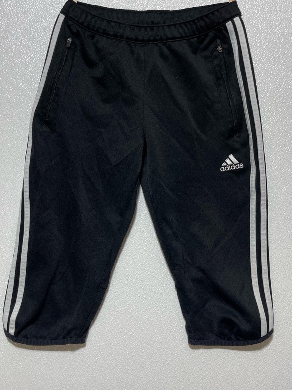 adidas Black Track Joggers with White Three Stripes